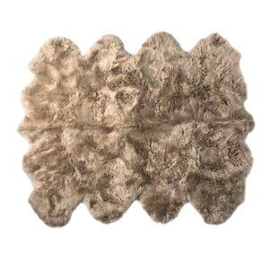 Natural Home Decor New Zealand Sheepskin Octo Rug | 1-Piece | Taupe | 7'x6'